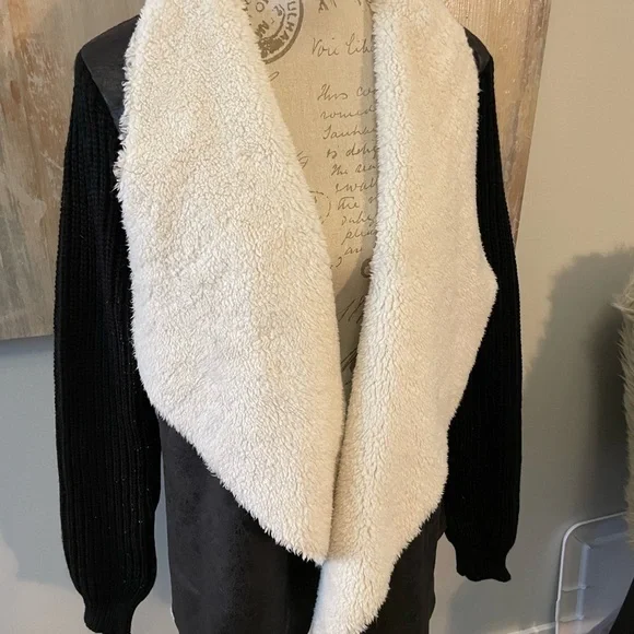 RD style faux sheepskin sweater coat - Picture 2 of 5